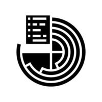 data visualization chart deep learning glyph icon illustration vector