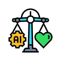 ethical ai balance scale deep learning color icon illustration vector