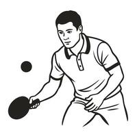 table tennis player poised with paddle, ready to perform forehand stroke vector