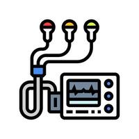 holter monitor cardiology accessories color icon illustration vector