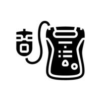 aed automated external defibrillator glyph icon illustration vector