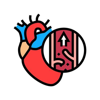 mitral valve prolaps cardiology disease color icon illustration