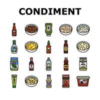condiment ketchup mustard icons set vector