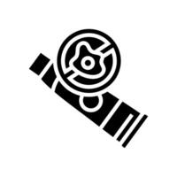 using antibacterial toothpaste glyph icon illustration vector