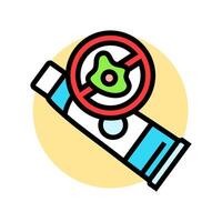using antibacterial toothpaste color icon illustration vector