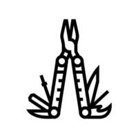 multi tool titanium line icon illustration vector