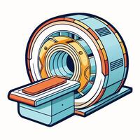 Colorful MRI Scanner Illustration with Modern Design Elements vector