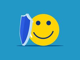 a smiley face with a shield and a smiley face vector