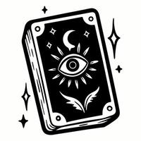 Mystical Tarot Card with Eye and Celestial Symbols vector