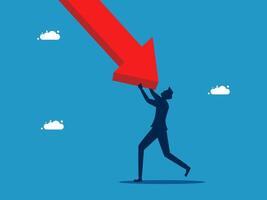 man holding up an arrow to the sky vector