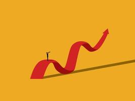 Vision, Volatility, Ambition, Businessman Looking Through Telescopes at Growth Graph vector