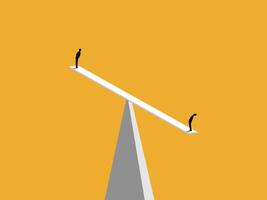Support, help, inequality, two businessmen on the balance vector