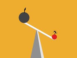 unequal, support, two people on different balances vector
