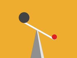 unequal, support, spheres on different balances vector