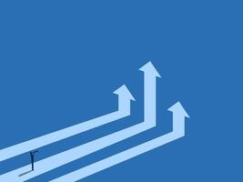 Income grows, Development, Businessman chooses the graph that grows the most vector