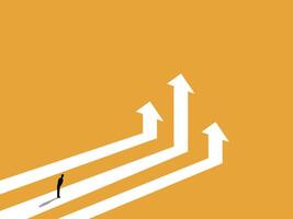 Profit grows, Development, Businessman looks at the graph that grows the most vector