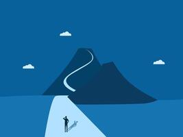 Solve long term problems, businessmen decide on the path to the top vector