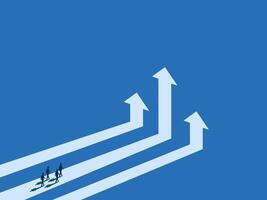 Business team walks on the best path vector