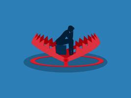 Fooled, businessmen feel miserable as if they are trapped vector