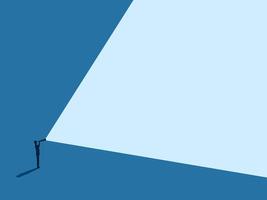 Business Vision, Businessman Looking Through Binoculars With Empty Space. vector