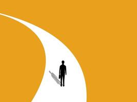 Final project, businessman standing on a curve vector