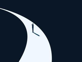 End, businessman standing on a curve of the project vector