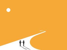 Joint Investment, Two Businessmen Decide to Collaborate on a Business Path vector