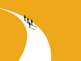 Final Mission, Business Team Comes to the Final Curve of the Project vector
