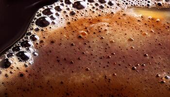 Rich Coffee Brew With Bubbles in a Close-Up View During Late Morning Preparation photo