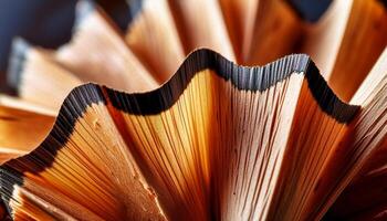 Artistic Arrangement of Sharpened Pencils Displaying Intricate Patterns in Natural Light photo