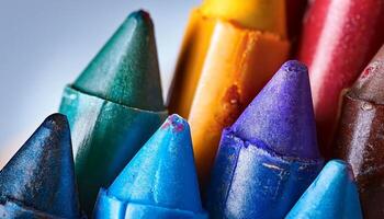 Crayons in Vibrant Colors Arranged in a Circular Pattern Showcasing Creative Potential for Art Projects photo