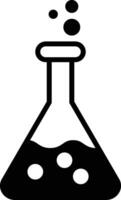 Lab flasks test icon, flasks for chemical experiments. Glass flask for alchemy, magic drinks. Science laboratory icons. Chemistry icon. vector