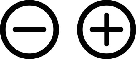 Plus and minus icon in modern design style for web site and mobile app, on white background vector