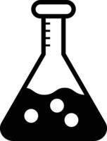 Test tube icon, Chemistry biaker with Erlenmeyer flask, test tube holding chemicals flat design, icon for science apps and websites vector