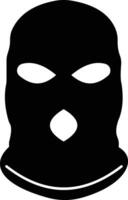 Criminal mask and Bandit icon, black flat design, isolated on white background vector