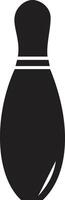 bowling - pin bowling icon, bowling ball and pin sign and symbol. black design vector