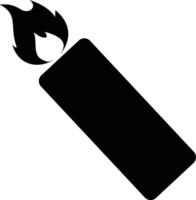 Candle icon, isolated on white background, black design, flat illustration vector