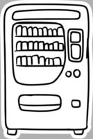 Monochrome Automatic Drink Machine Sketch, Handmade Art vector