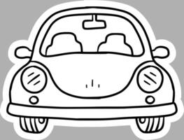 Monochrome Cartoon Vehicle Sketch, Handmade Art vector