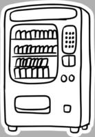 Handcrafted Convenience Store Machine Drawing, Vintage Black and White Design vector