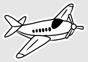 a sticker of a small airplane on a gray background vector