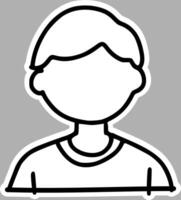 Hand-Sketched Anonymous Profile Art, Monochrome Illustration vector