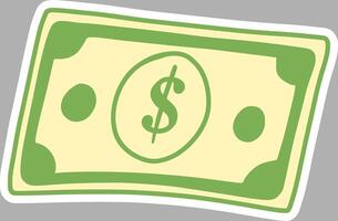 Hand-Drawn Dollar Sign, green color Sketch vector