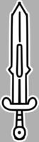 Hand-Drawn Royal Sword, Black and White Sketch vector