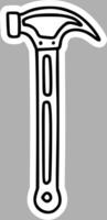 Hand-Drawn Hammer, Black and White Sketch vector