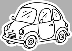 Handcrafted Cute Car Drawing, Vintage Black and White Design vector