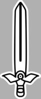 Rustic Royal Blade Illustration, Black and White Hand-Drawn Style vector