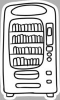 Minimalist Snack and Soda Machine Doodle, Black and White Handmade Art vector