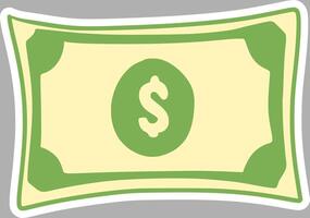 Minimalist Money Doodle, green color Handmade Art vector