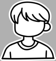 Monochrome Faceless Profile Picture, Handcrafted Ink Drawing vector